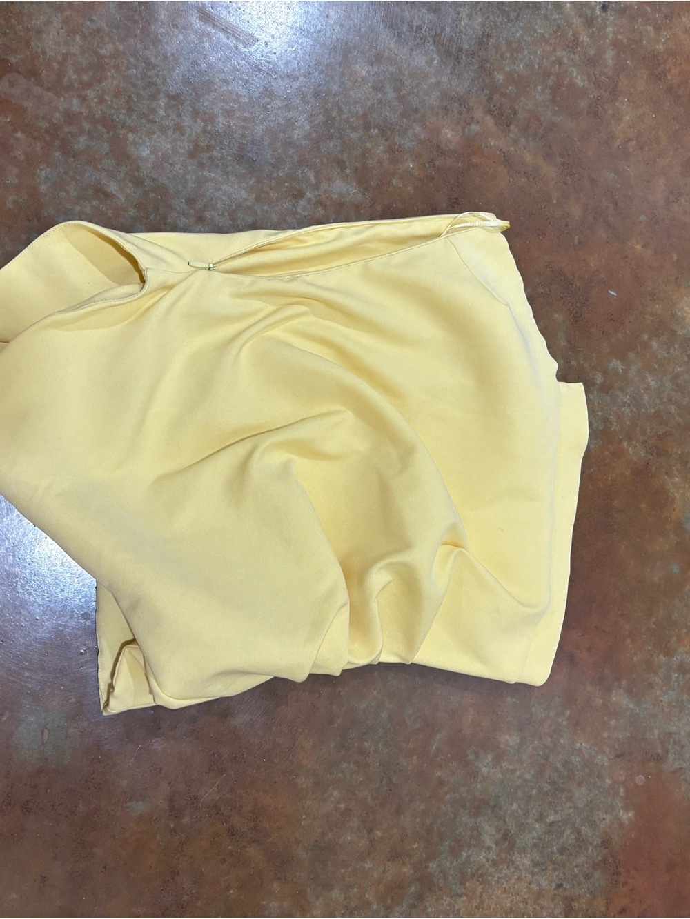 Zara Pale Yellow Asymmetrical Strapless Top